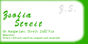 zsofia streit business card